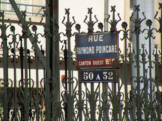  plaque de rue, Raymond Poincaré